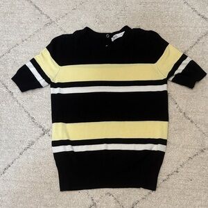 Zara Black and Yellow Striped Top
